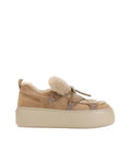 Beige Snow Lace-Up Sneakers 1