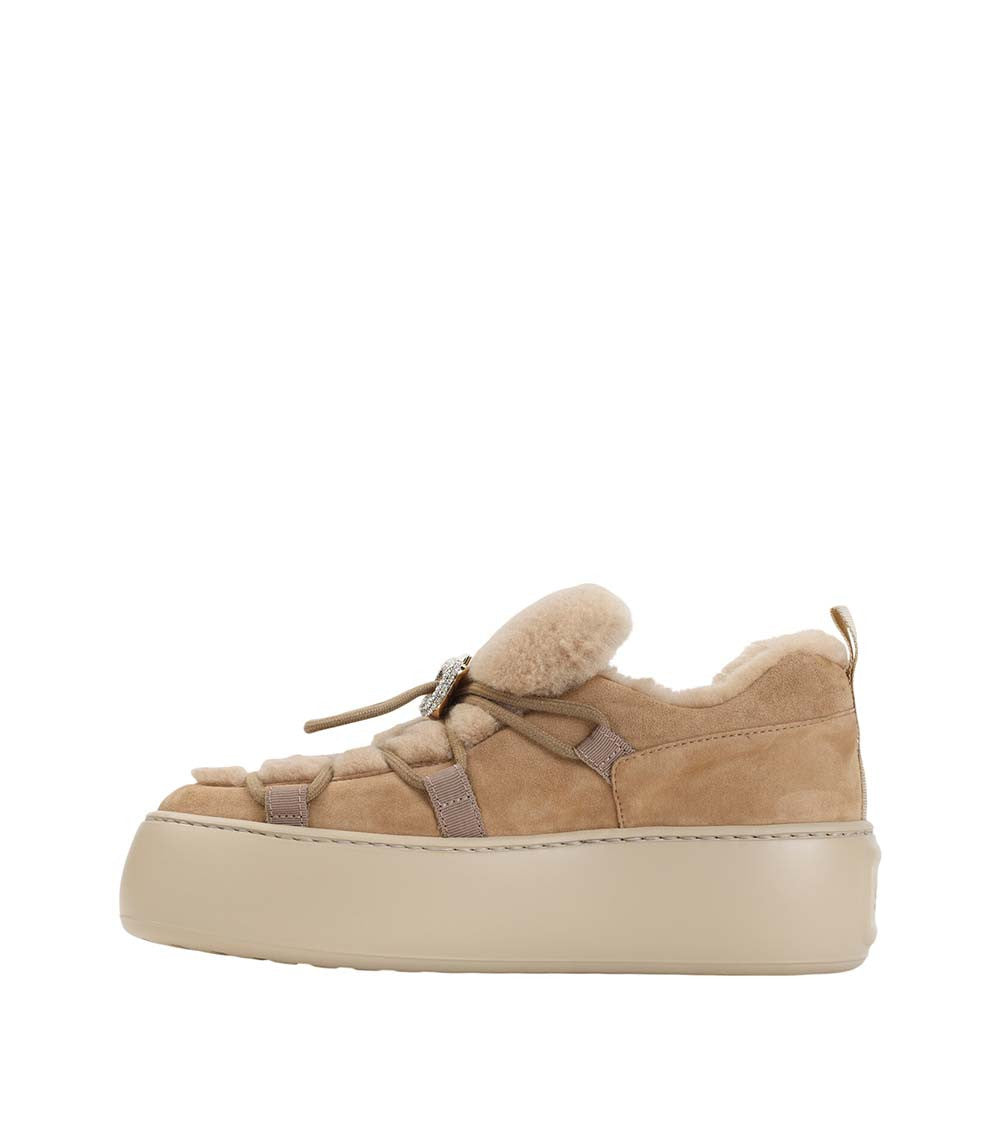 Beige Snow Lace-Up Sneakers 2