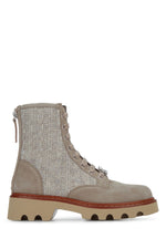 Beige Cable-knit Boots 1