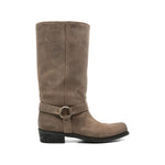 Brown Suede Biker Boots 1