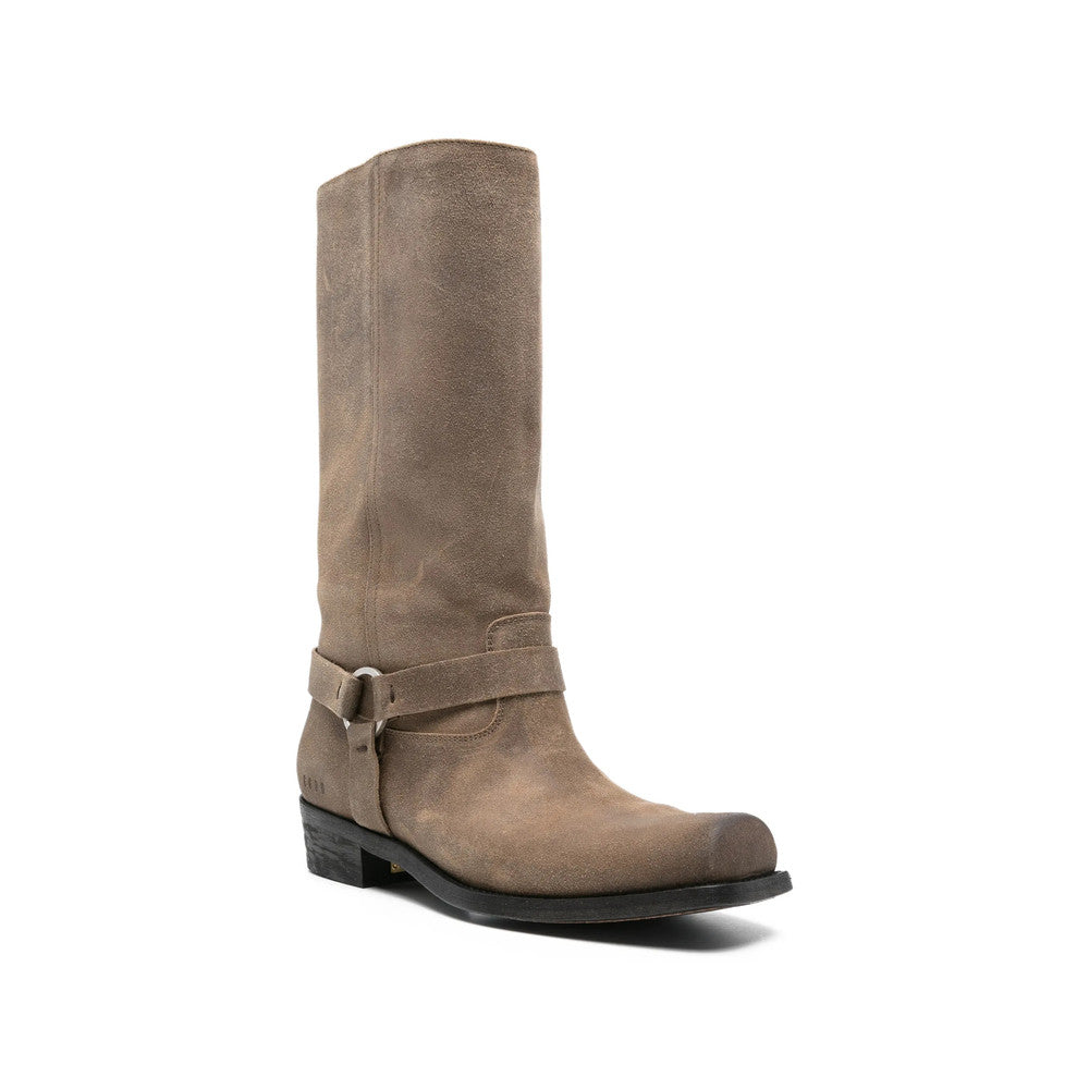 Brown Suede Biker Boots 2