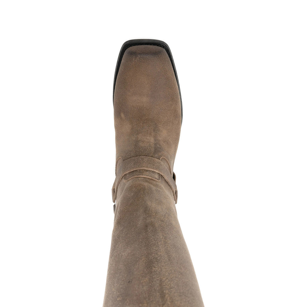 Brown Suede Biker Boots 4