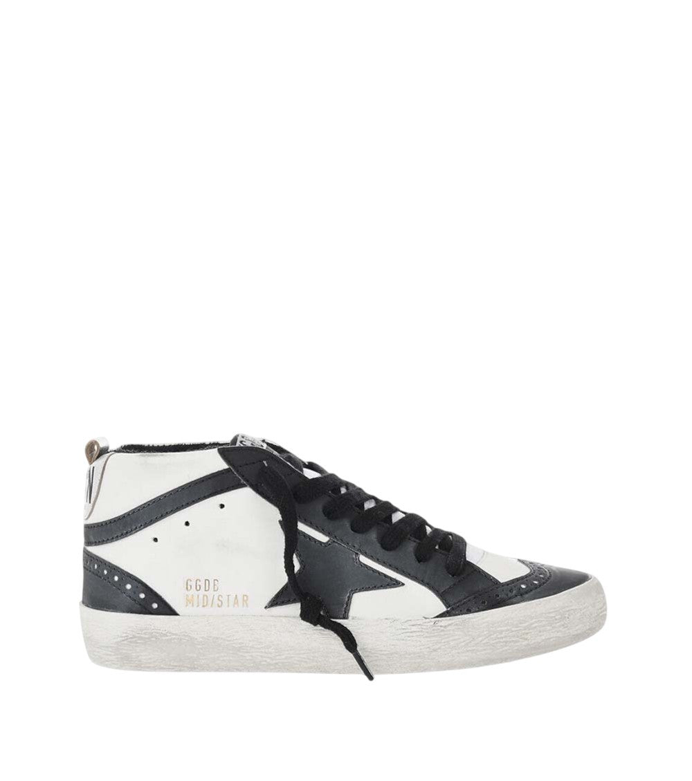 BlackWhite Mid-star Sneakers 1