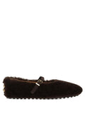 Dark Brown Textured Ballet Flats 1