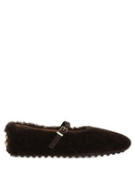 Dark Brown Textured Ballet Flats 1
