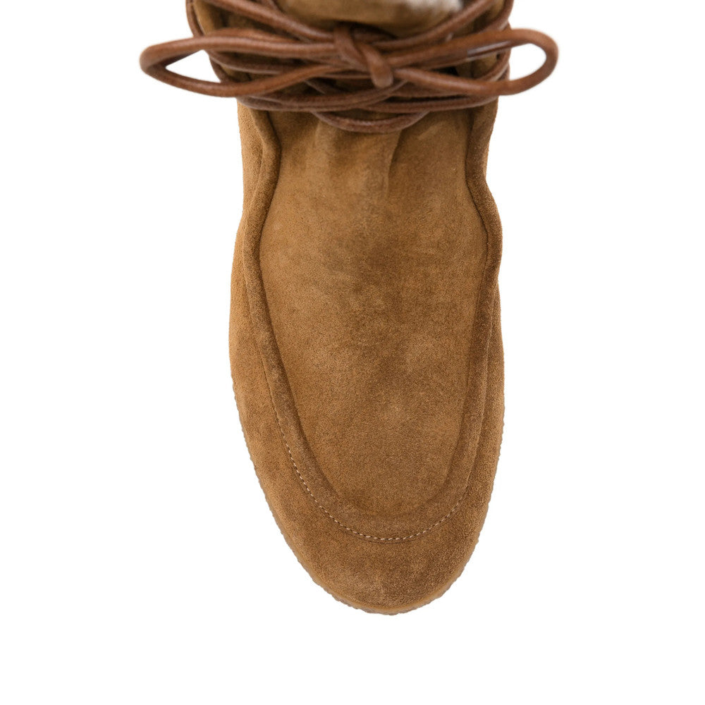 Brown Suede Wedge Ankle Boots 4