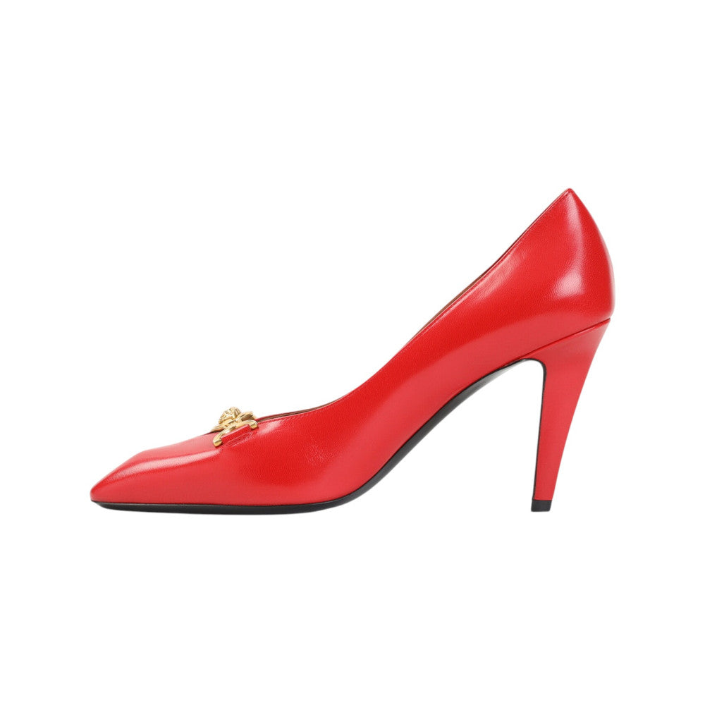 Red Leather Clelia Pumps 2