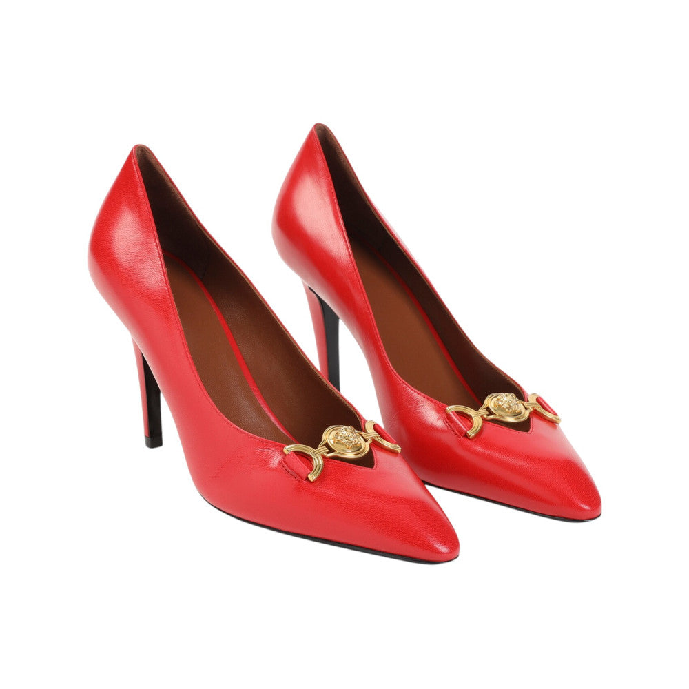 Red Leather Clelia Pumps 3