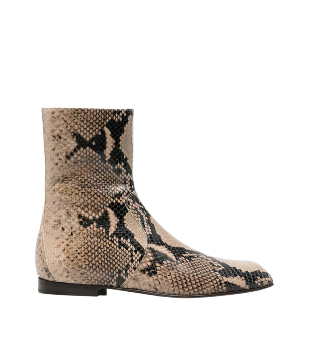 Beige Printed Marfa Boots 1