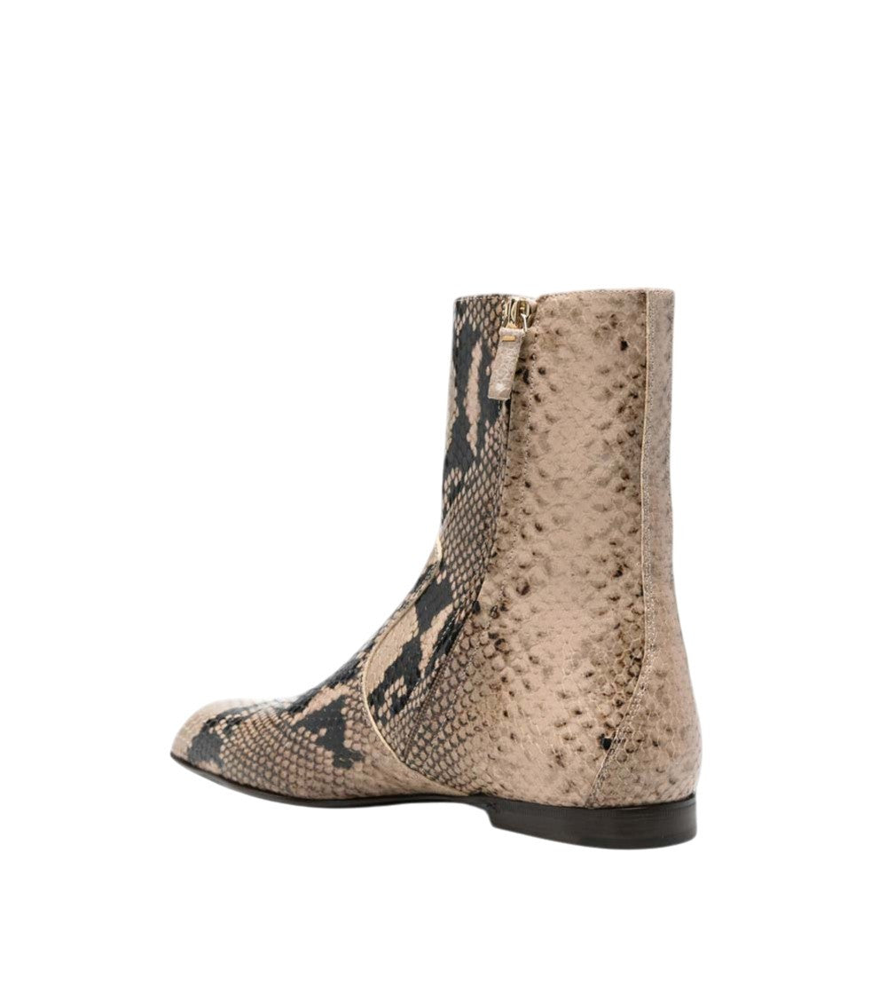 Beige Printed Marfa Boots 4