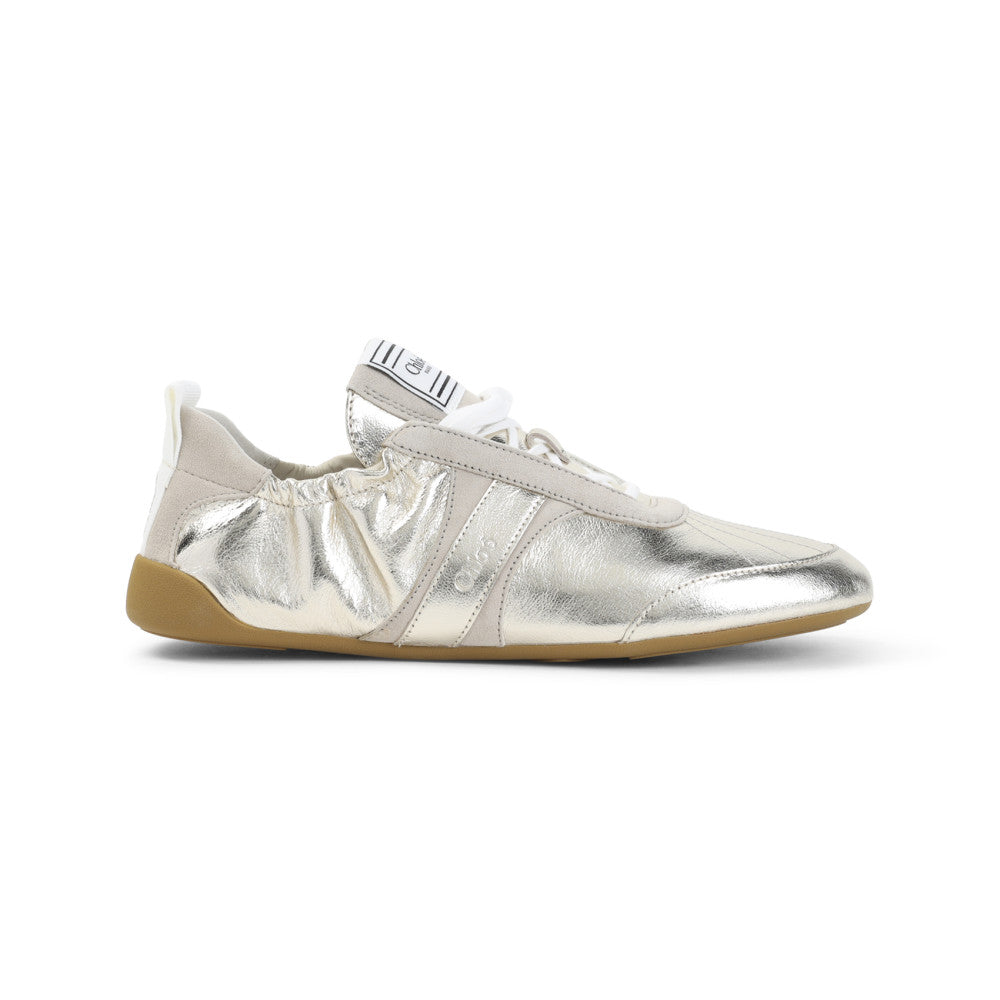 Silver Leather Kick Sneakers 1