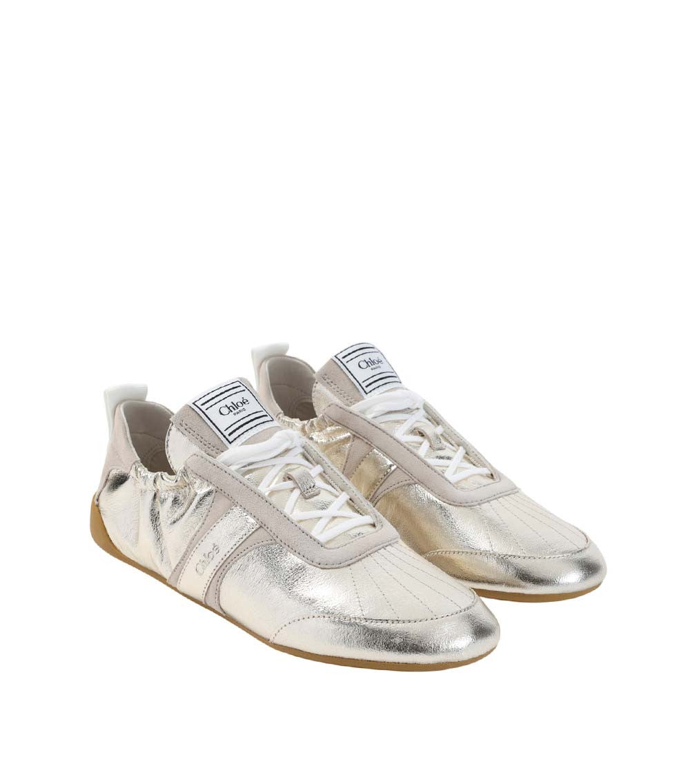 Silver Leather Kick Sneakers 3