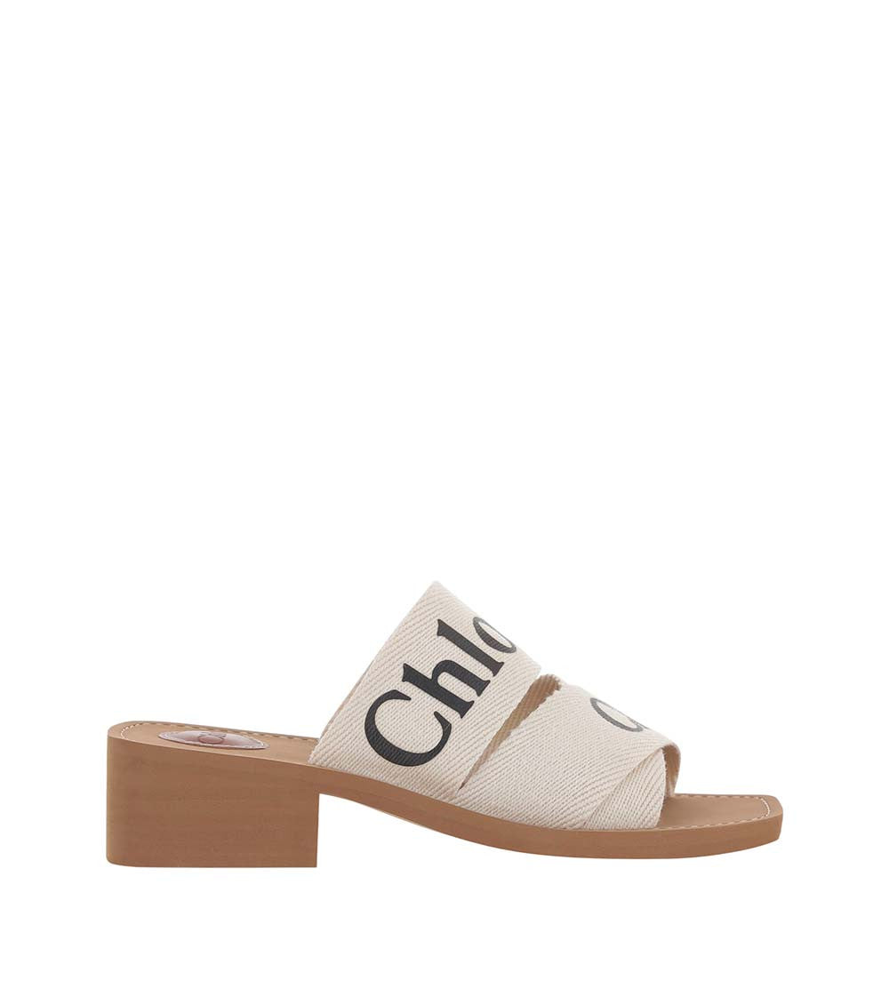 Beige Logo Woody Sandals 1