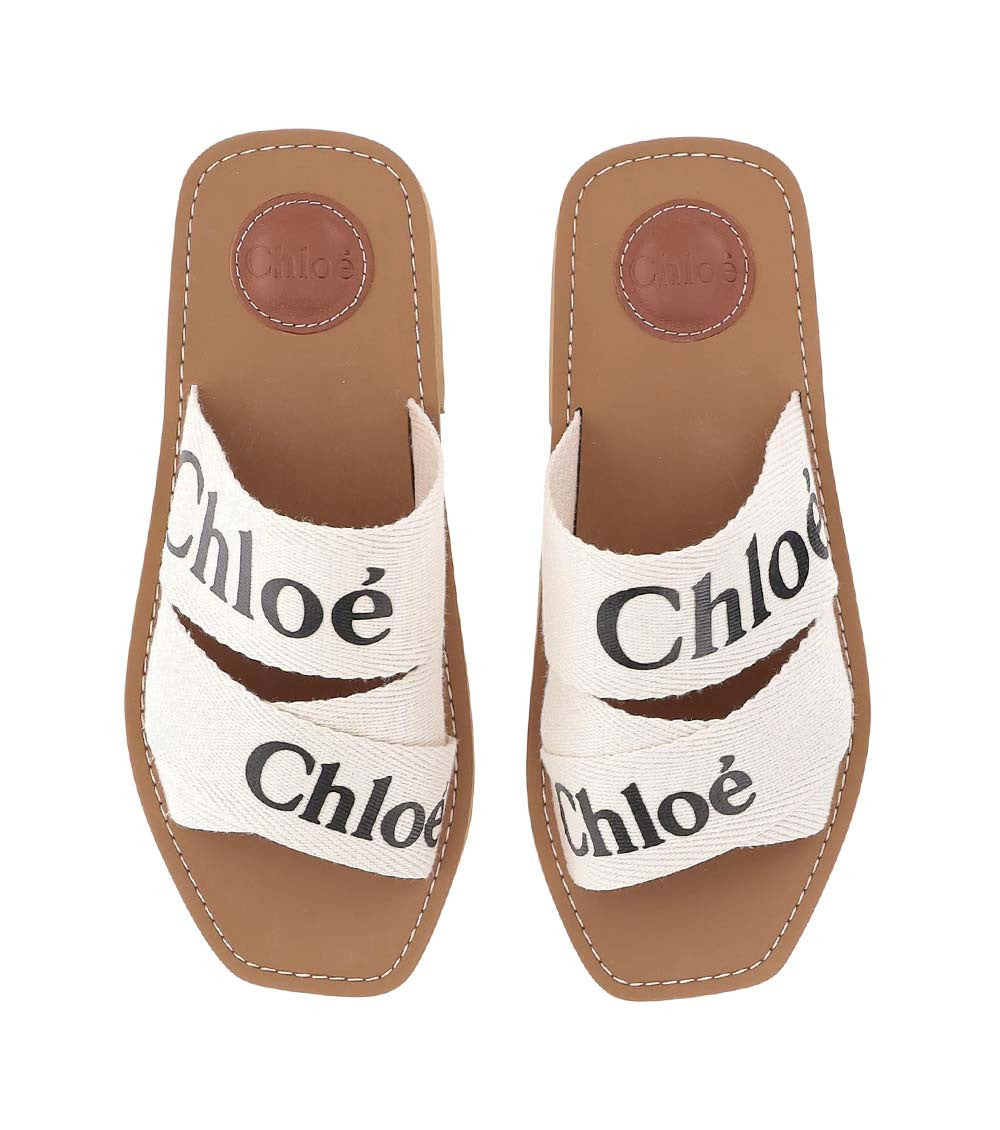 Beige Logo Woody Sandals 2