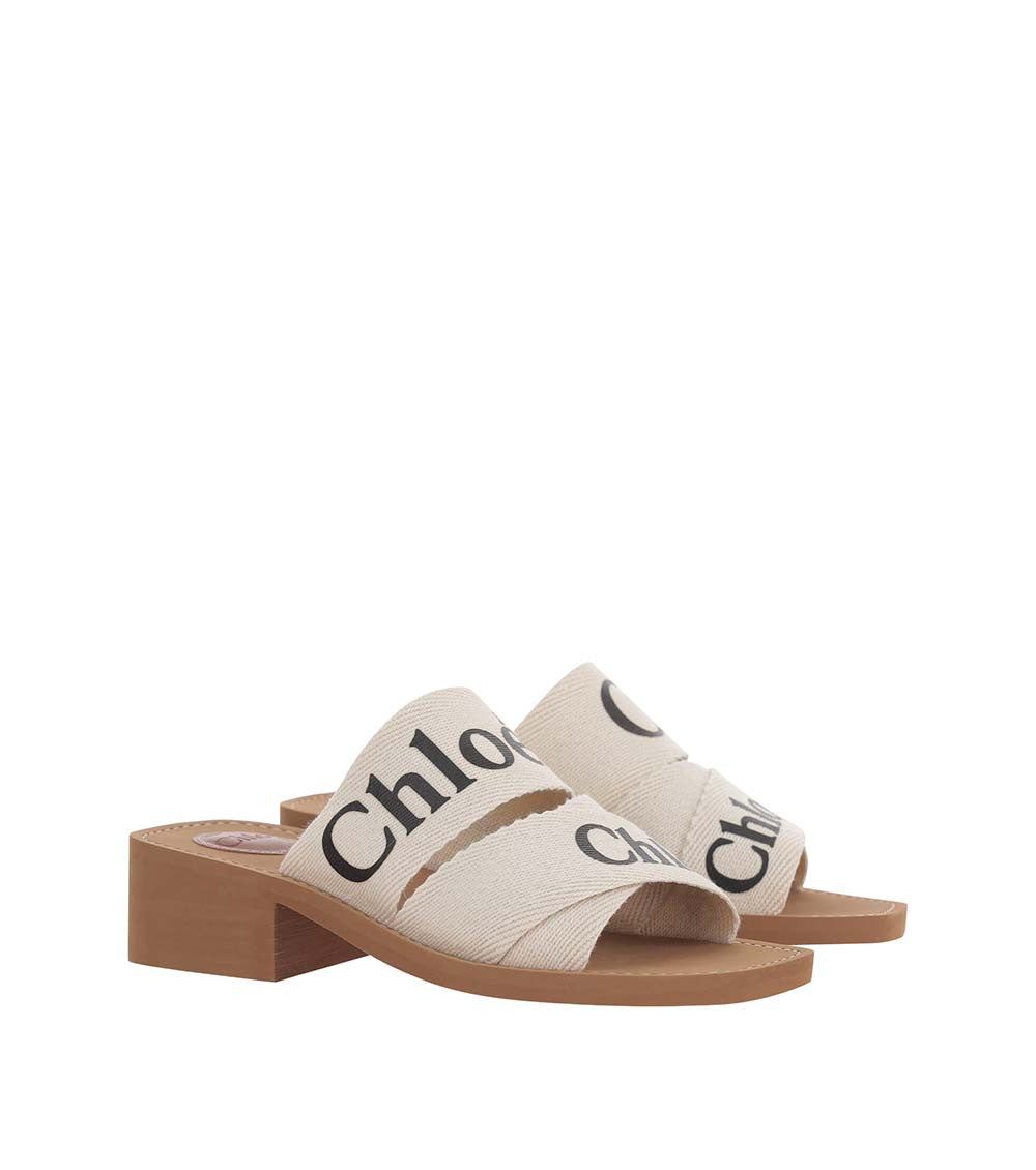 Beige Logo Woody Sandals 3