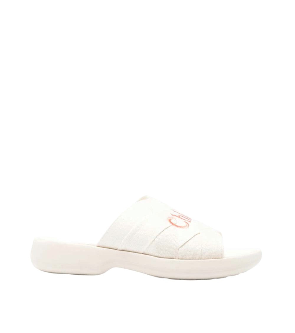 White Logo Sandals 1