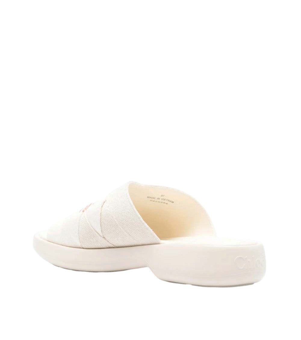 White Logo Sandals 2