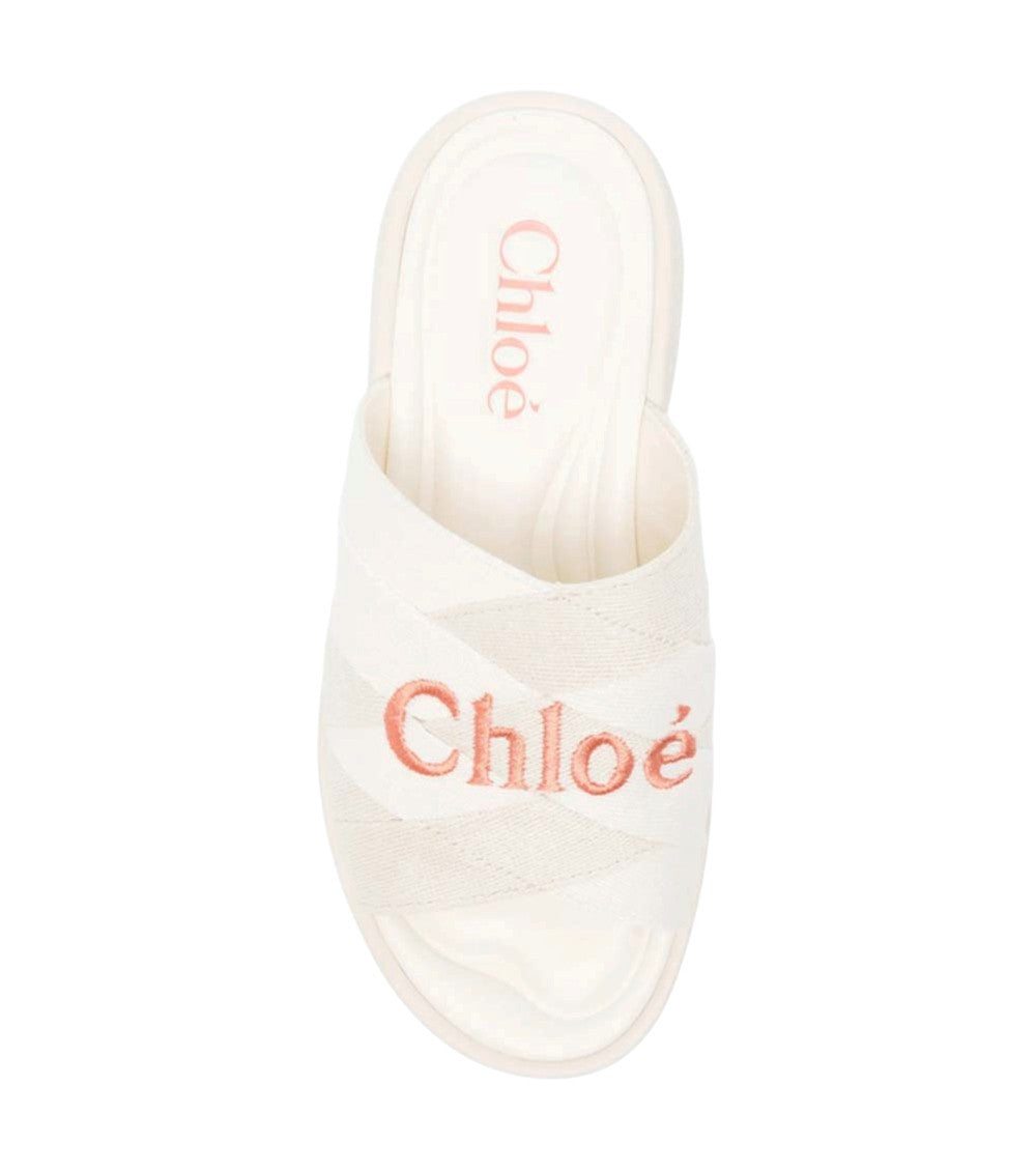 White Logo Sandals 4