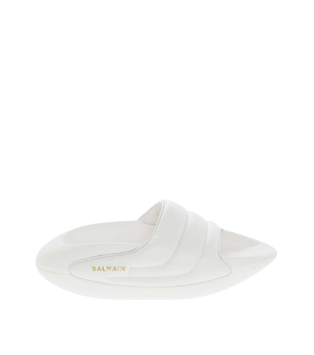 White Quilted B-IT-PUFFY Sandals 1
