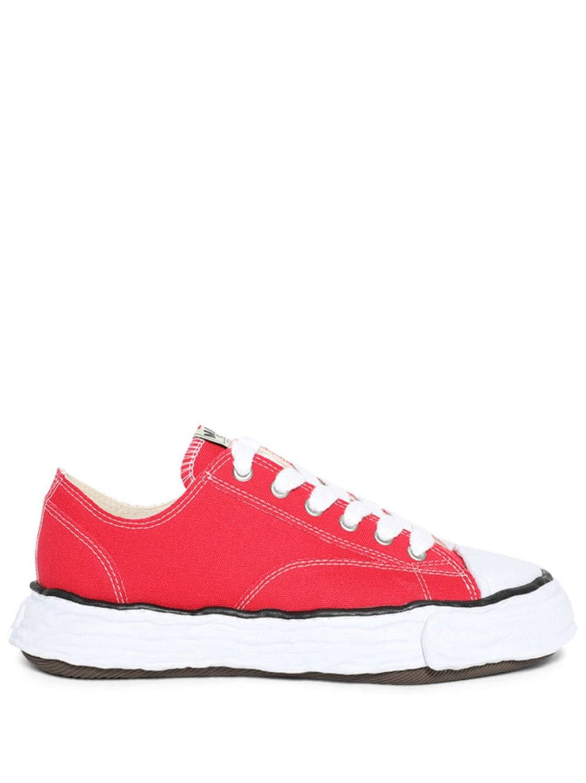 Red Canvas Low-Top Sneaker 1