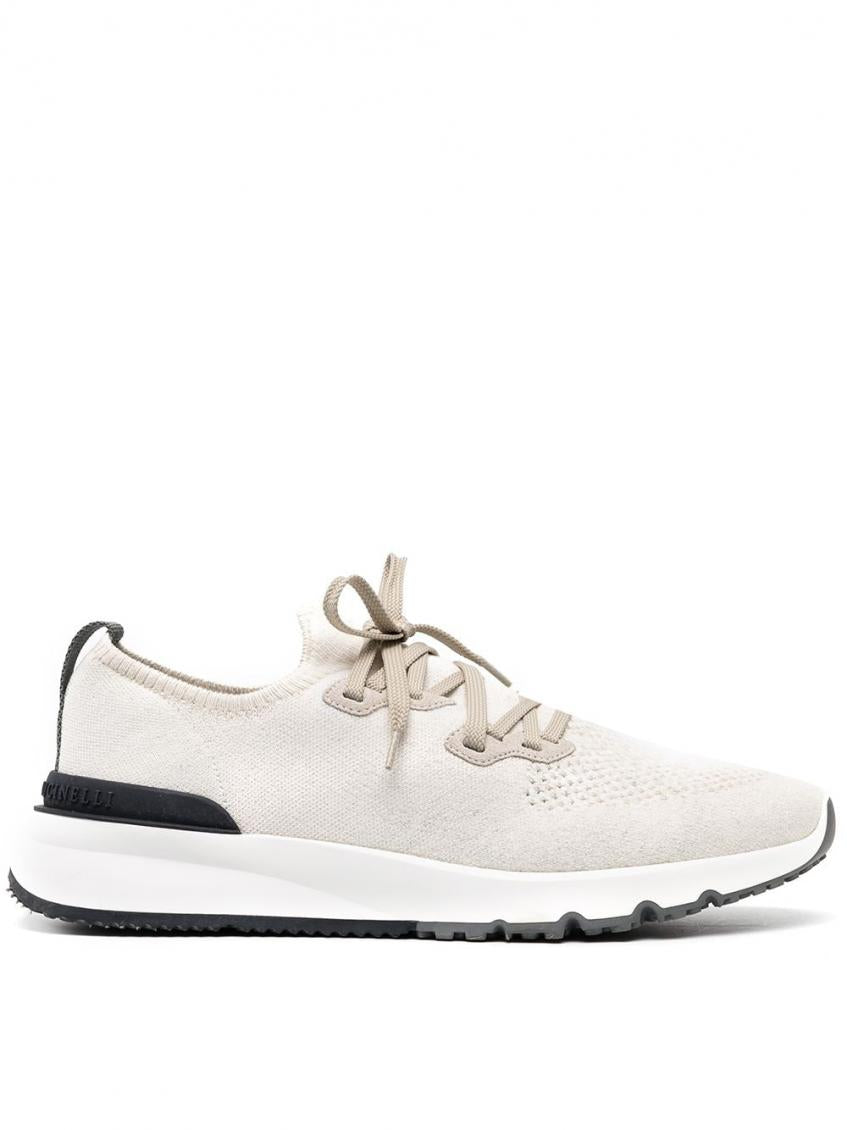 Beige Lace Up Sneakers 2