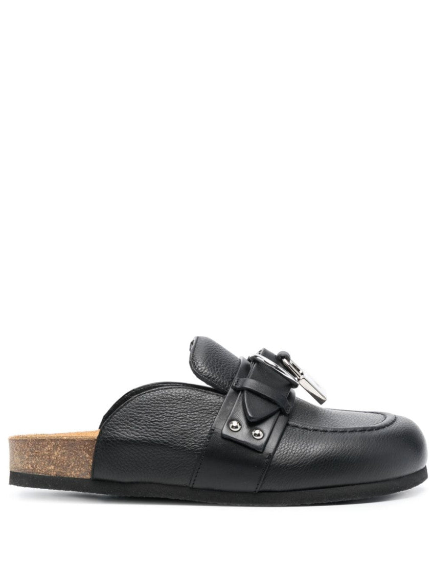 Black Leather Mules 1