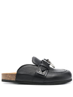 Black Leather Mules 1