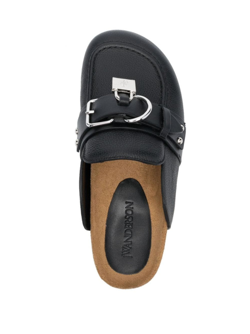 Black Leather Mules 2