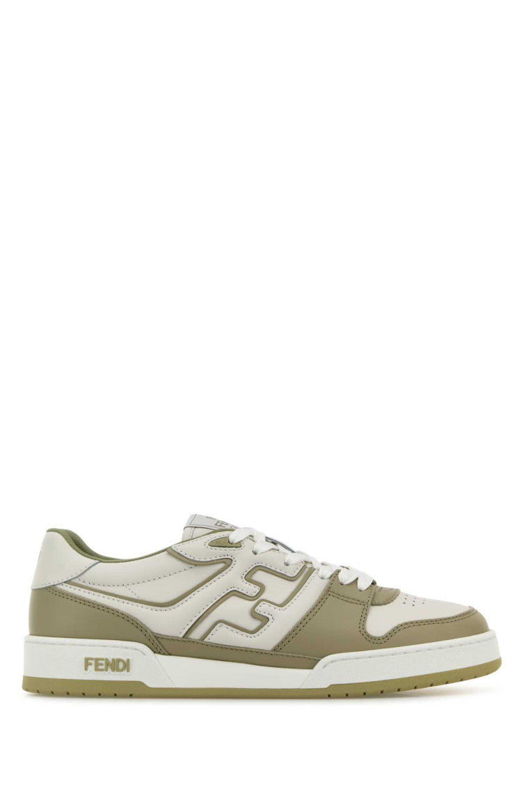 Green Two-tone Leather Sneakers 1