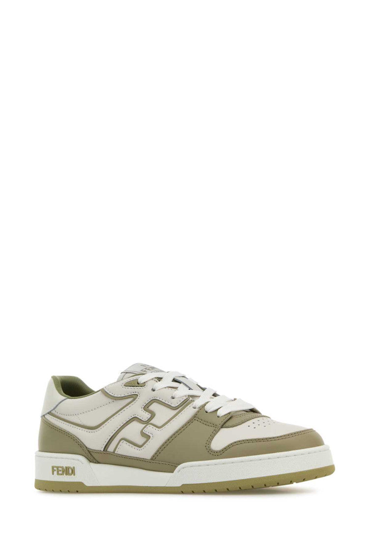 Green Two-tone Leather Sneakers 2