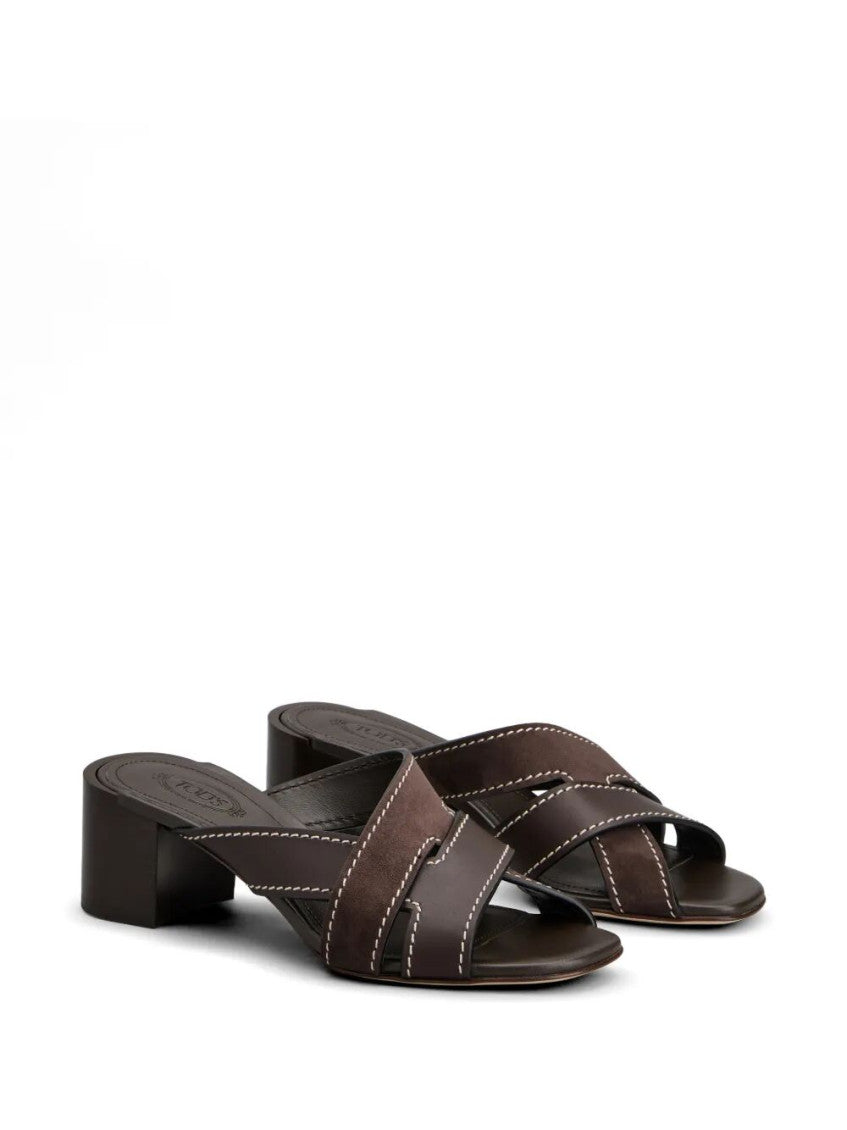 Dark Brown Open-toe Heels 2