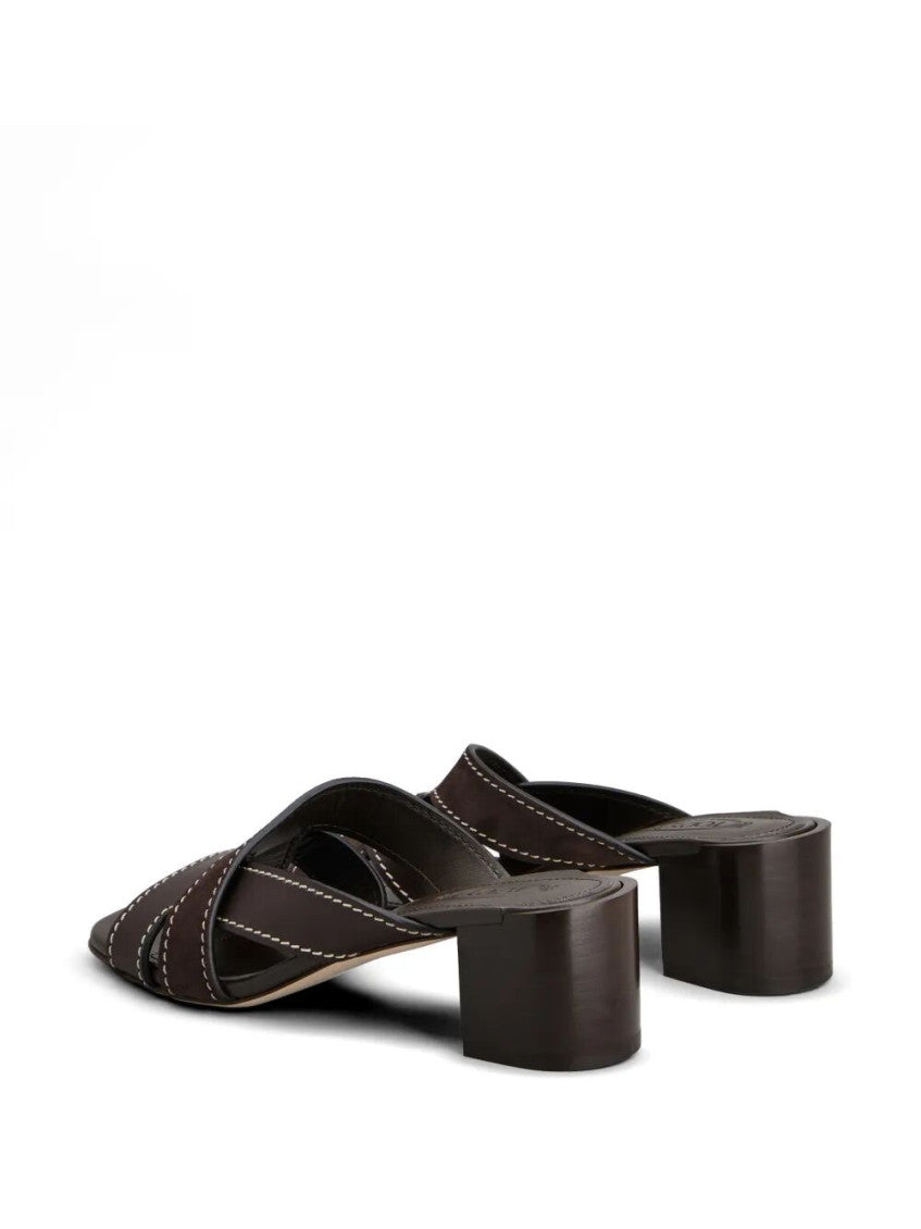 Dark Brown Open-toe Heels 3