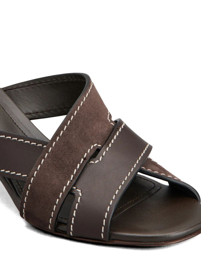 Dark Brown Open-toe Heels 4
