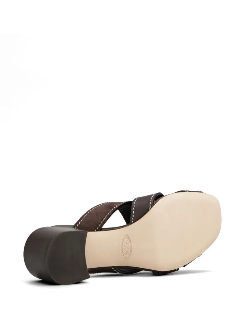 Dark Brown Open-toe Heels 5