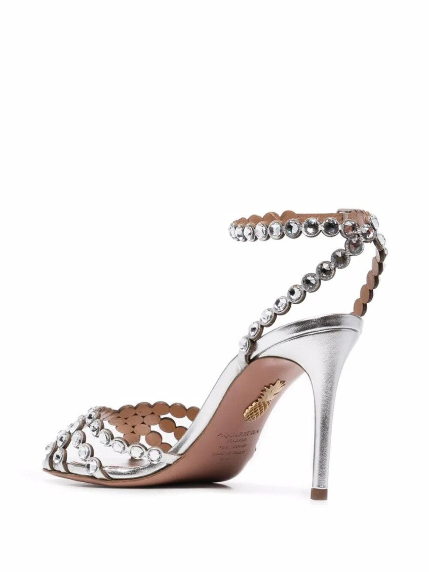 Silver Crystal Embellished Heels 4