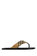 Beige Check Slippers 1