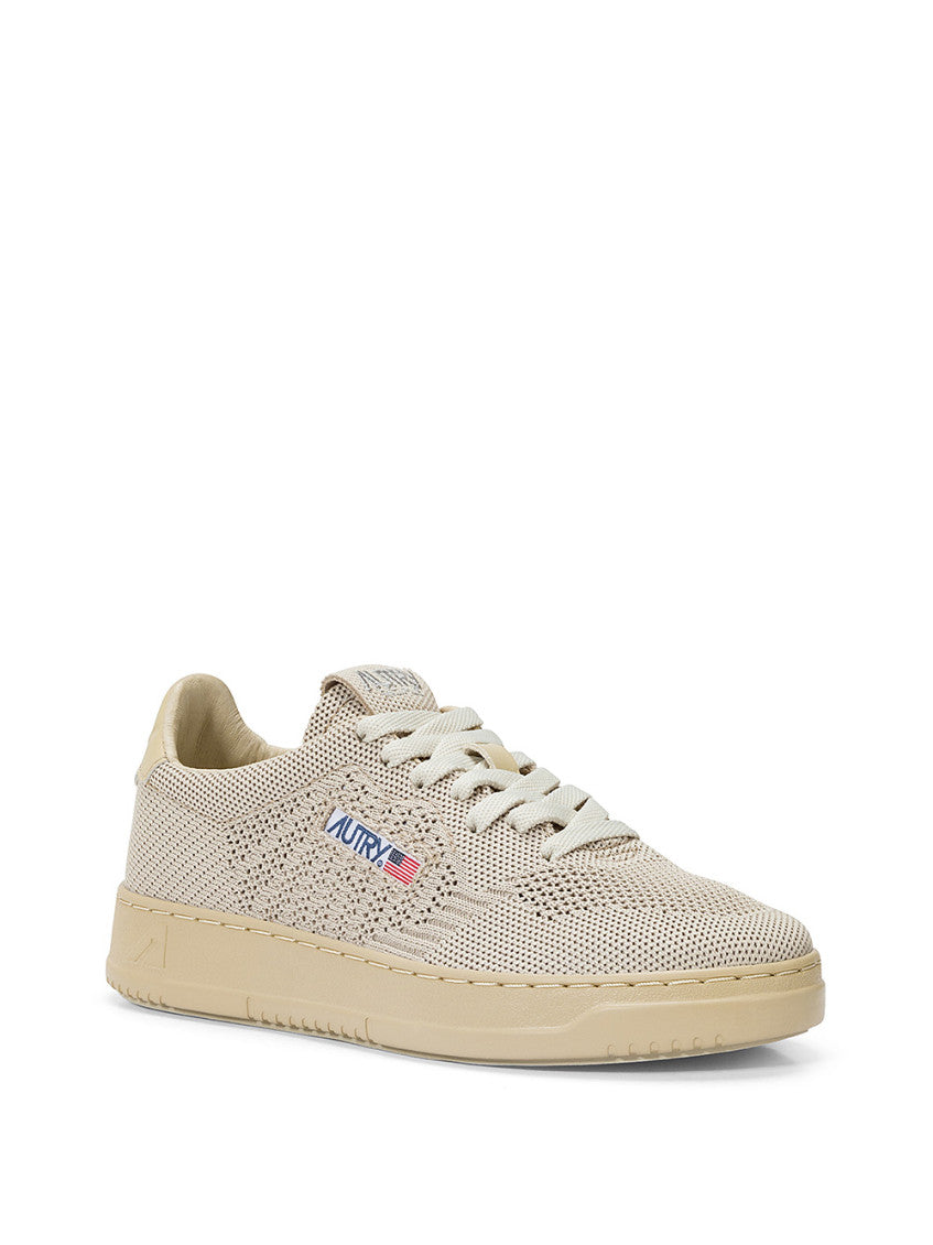 Beige Round Toe Sneakers 2