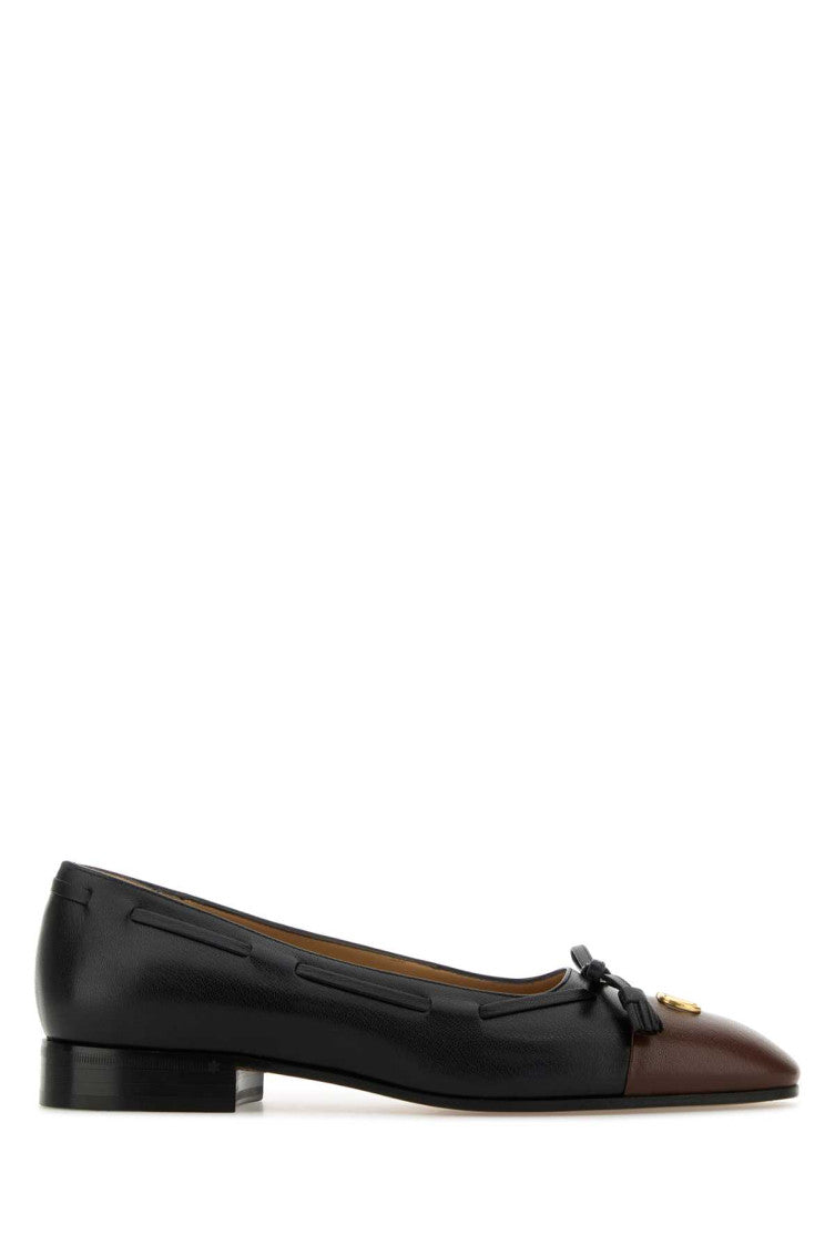 Black Leather Ballet Flats 1