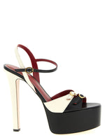 BlackWhite Ankle Strap Heels 1