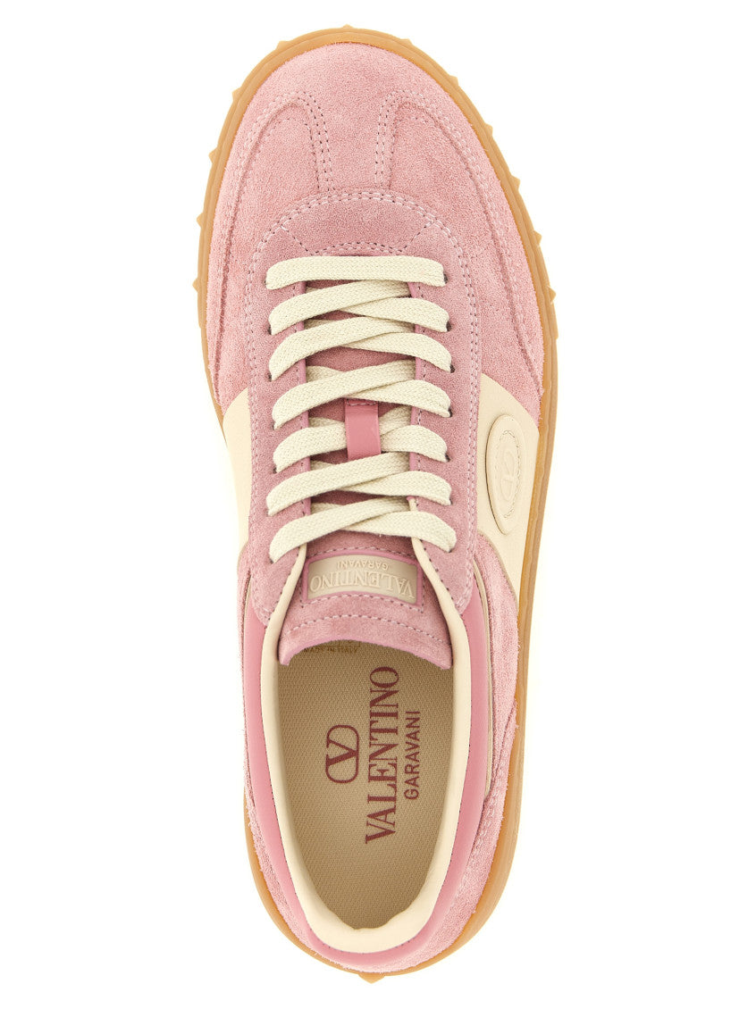 Pink Lace Up Sneakers 4
