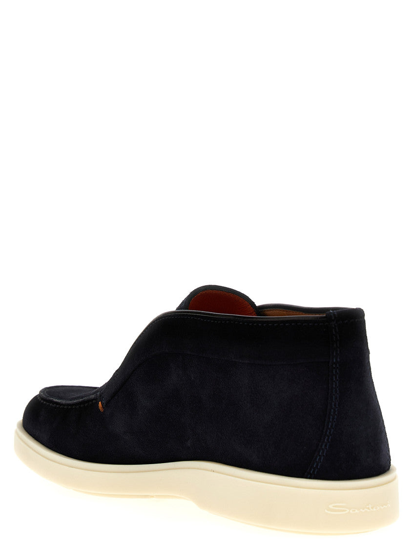 Navy Blue Suede Boots 2