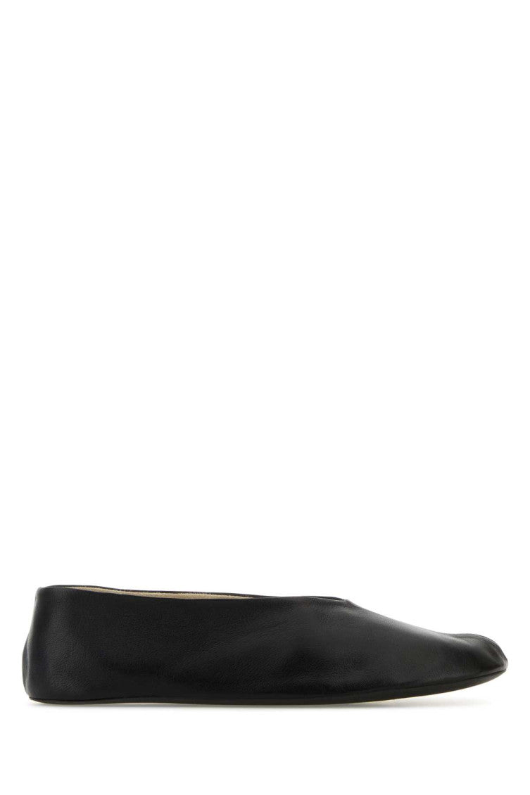Black Leather Ballet Flats 1