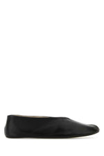 Black Leather Ballet Flats 1