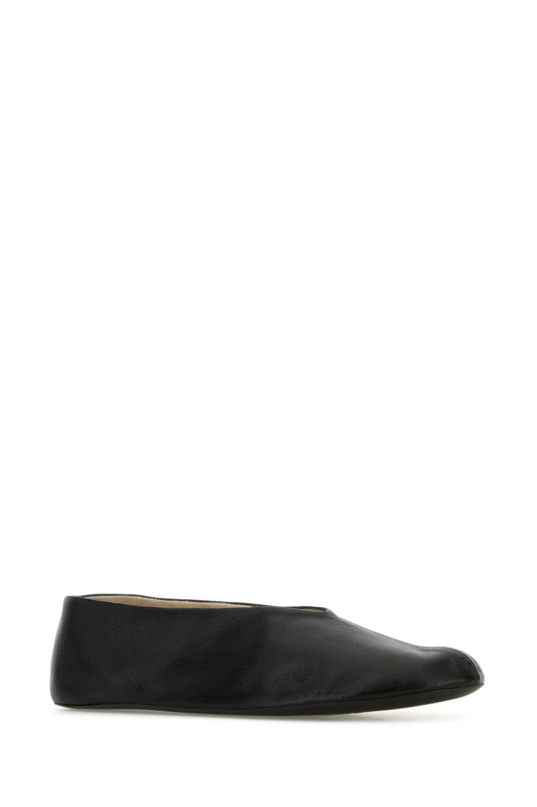 Black Leather Ballet Flats 2