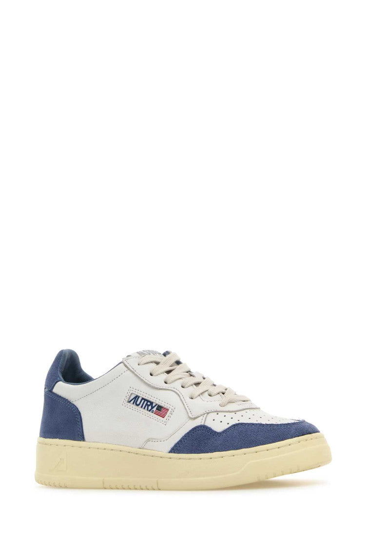 White Blue Lace Up Sneakers 2