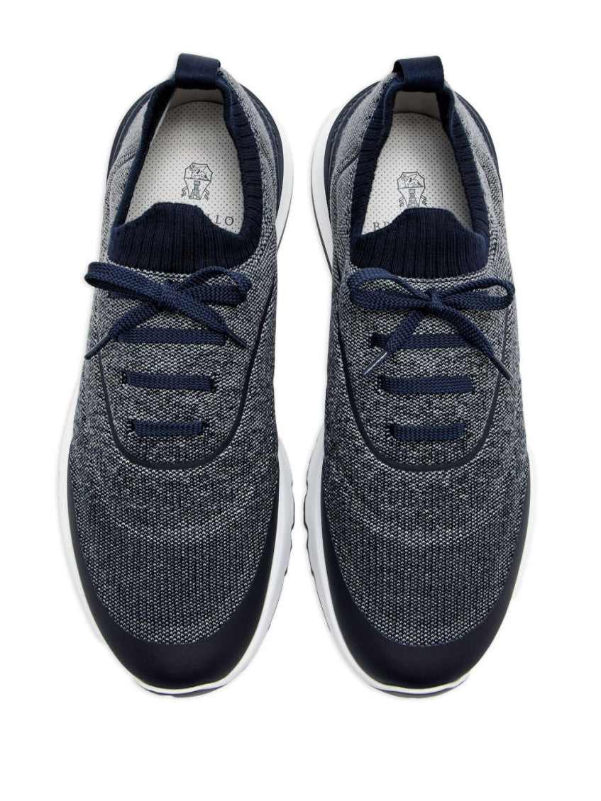 Navy Blue Lace Up Sneakers 3