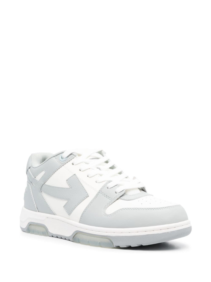 White Grey Leather Sneakers 2