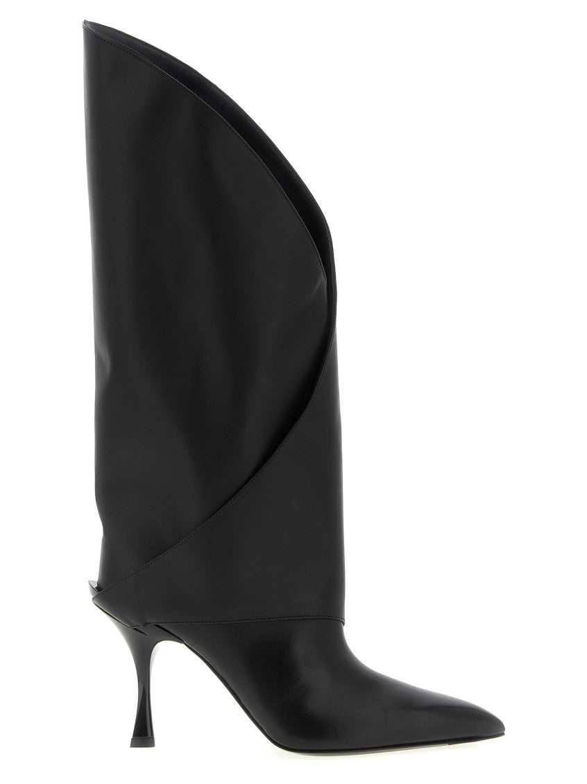 Black Twist Leather Boots 1