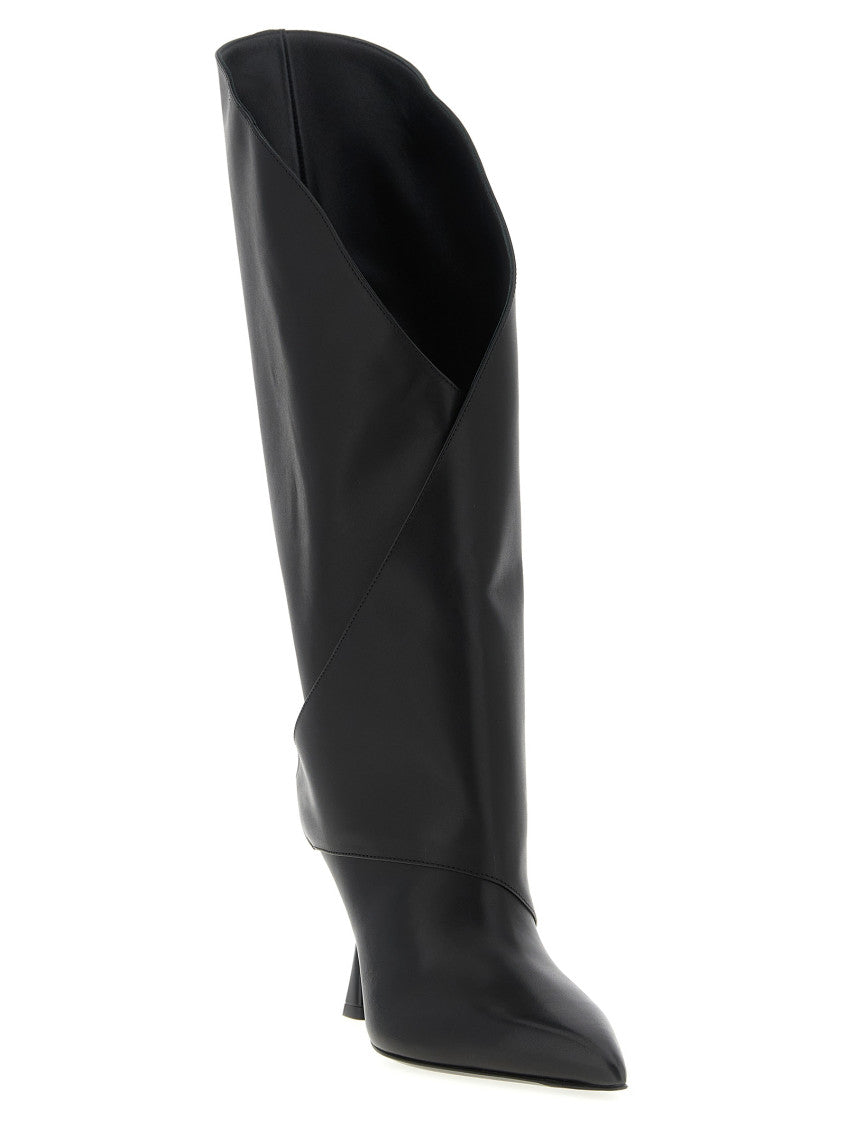 Black Twist Leather Boots 2