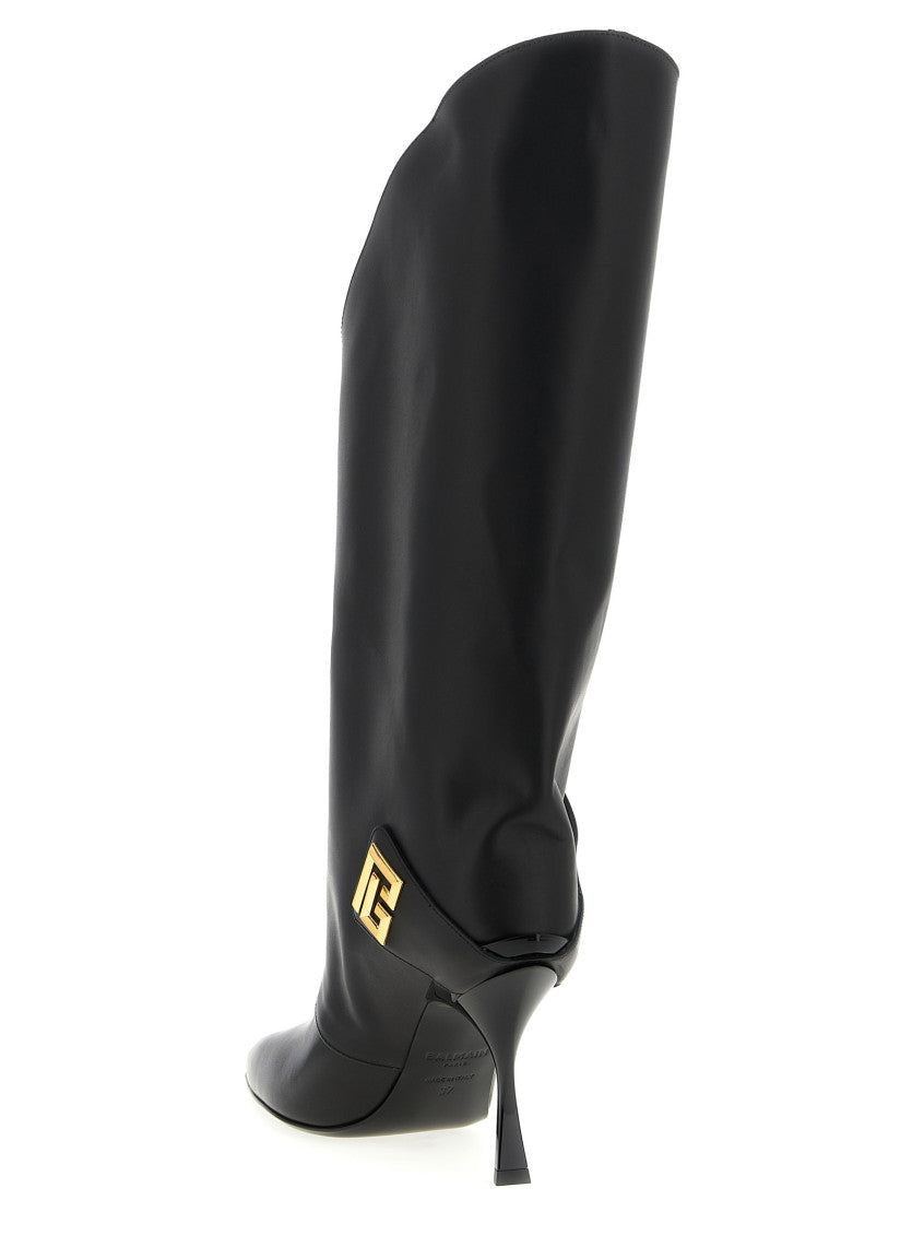 Black Twist Leather Boots 3